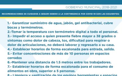 SE INVITA A CONSTRUCTORES LOCALES A TOMAR MEDIDAS DE SALUD