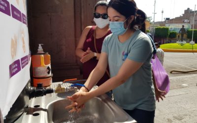 INSTALAN LAVAMANOS EN EL MERCADO MUNICIPAL “GILDARDO MAGAÑA”