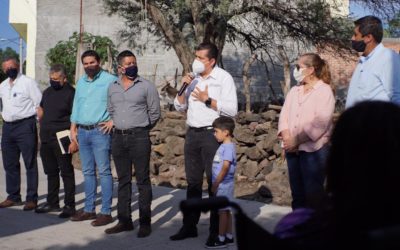 INAUGURAN PAVIMENTO HIDRÁULICO EN LA CALLE EMILIANO ZAPATA EN LOS GUAJES