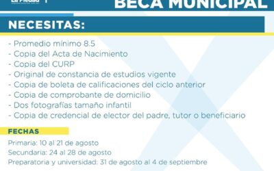 LUNES INICIA RECEPCIÓN DE SOLICITUDES DE BECAS PARA PREPARATORIA Y UNIVERSIDAD