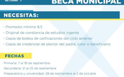 PRÓXIMO LUNES INICIA PROCESO DE RENOVACIÓN DE BECAS MUNICIPALES