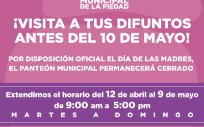 CONTROLARÁN INGRESO AL PANTEÓN MUNICIPAL POR EL DÍA DE LAS MADRES
