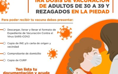 INICIA MAÑANA VACUNACIÓN PARA PERSONAS DE 30 A 39 AÑOS