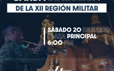 LA BANDA DE MÚSICA DE LA XXII REGIÓN MILITAR PRESENTE EN EL 494 AVENCINDAMIENTO DE LA PIEDAD