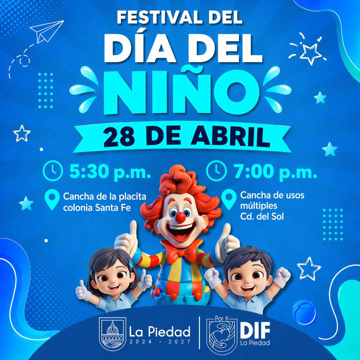 INVITA GOBIERNO DE LA PIEDAD AL FESTIVAL DEL DÍA DEL NIÑO