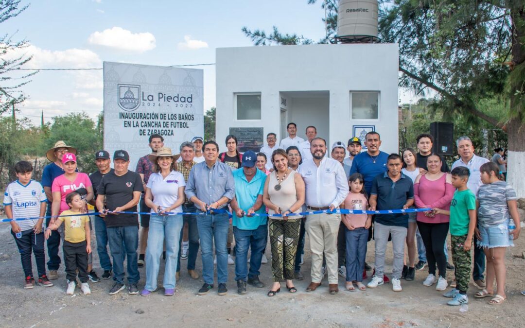 GOBIERNO DE LA PIEDAD INAUGURA BAÑOS PARA DEPORTISTAS EN ZARAGOZA