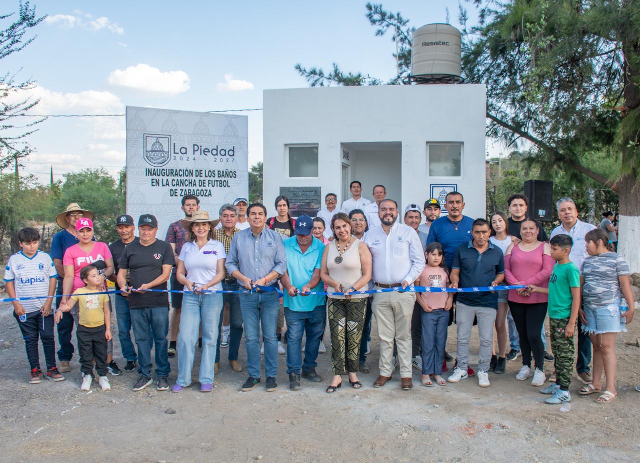 GOBIERNO DE LA PIEDAD INAUGURA BAÑOS PARA DEPORTISTAS EN ZARAGOZA