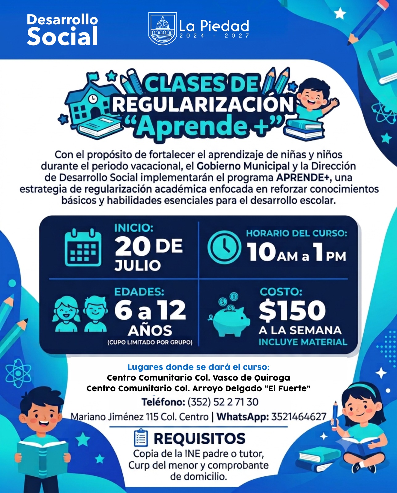 CURSO DE REGULARIZACIÓN EN CENTROS COMUNITARIOS DE LA PIEDAD