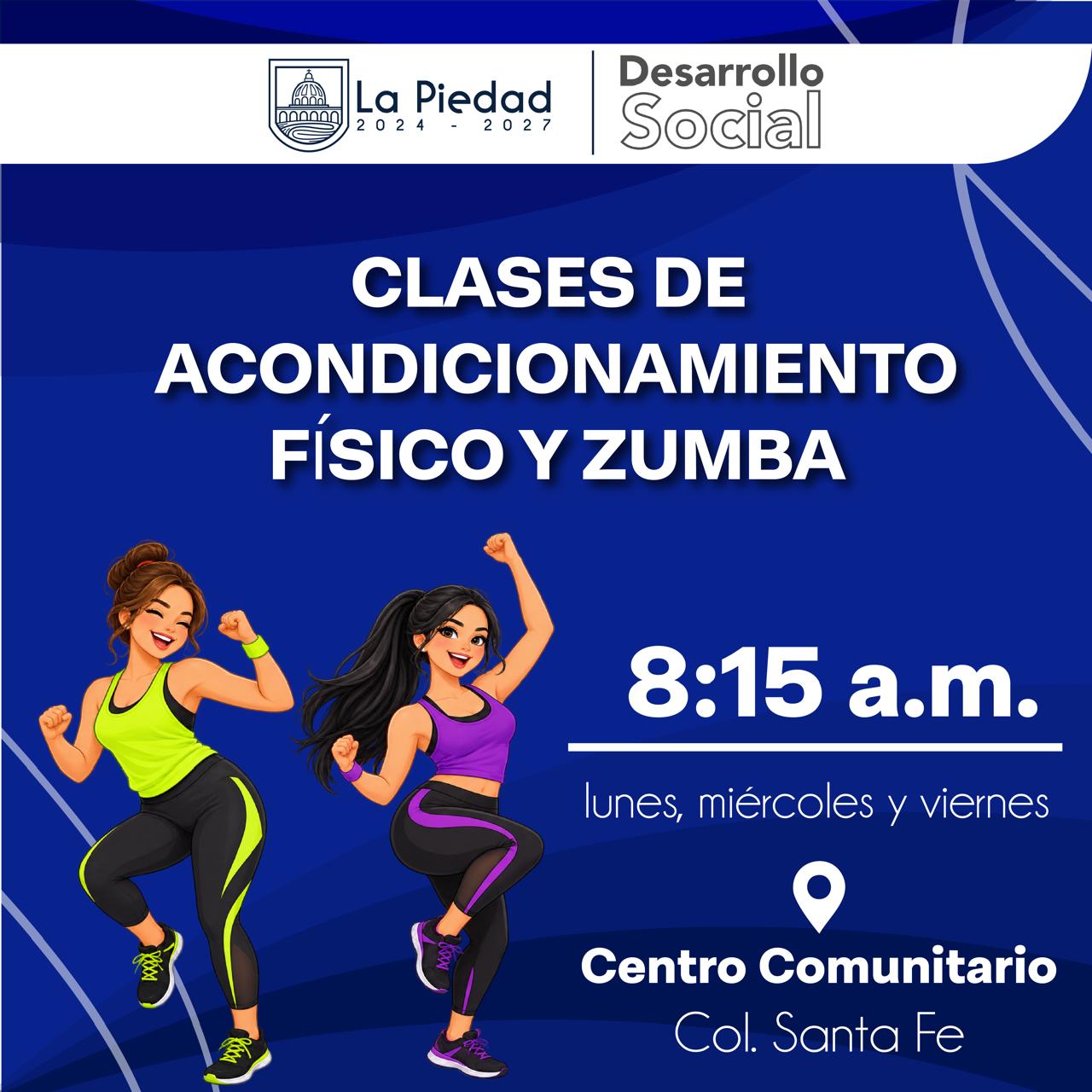 OFRECEN CLASES DE ACONDICIONAMIENTO FÍSICO Y ZUMBA EN COLONIA SANTA FE
